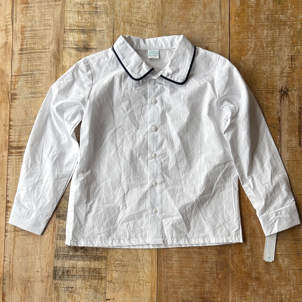 NWT Edgehill Collection White Collared Shirt size 5